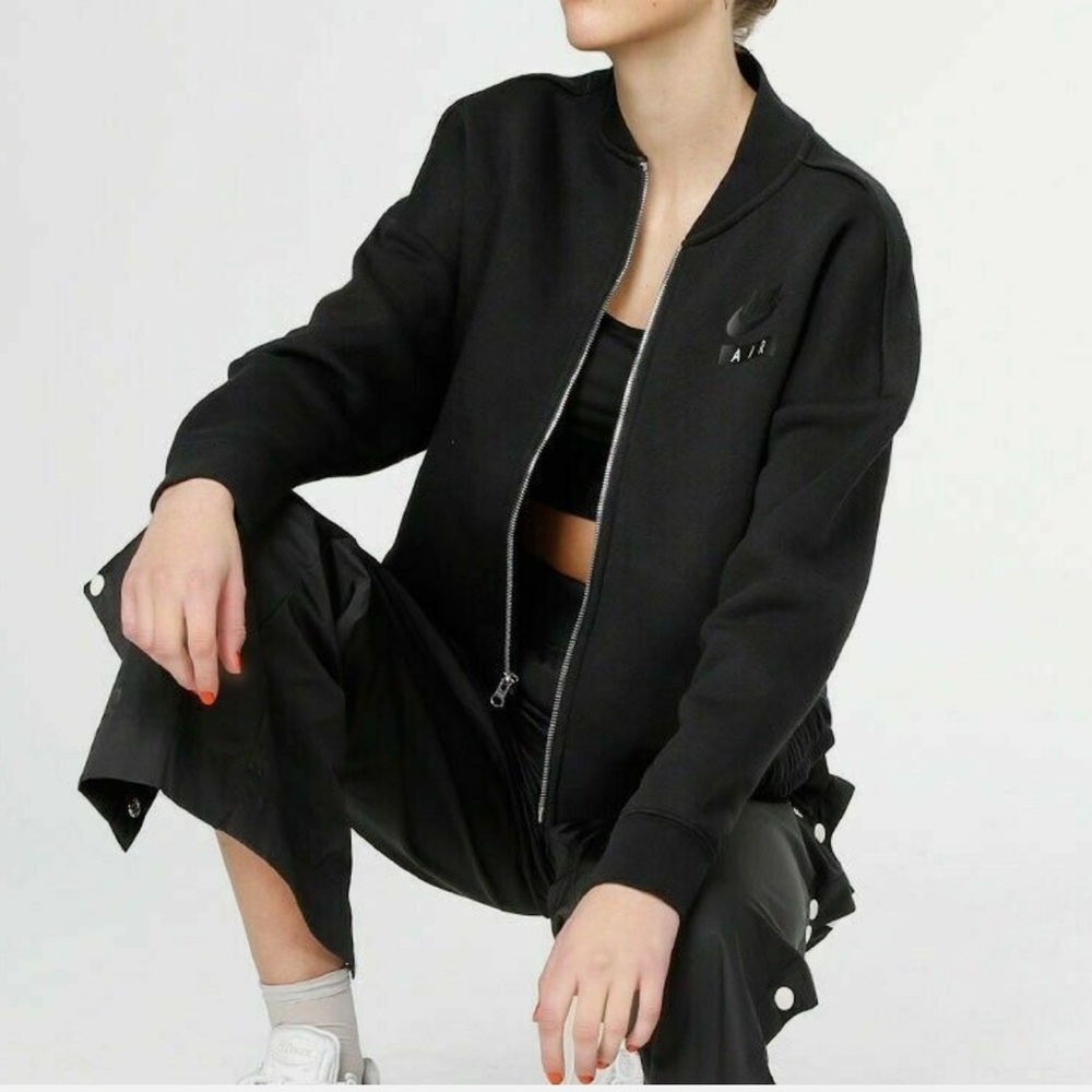 Nike Air Black Zip-Up Jacket with Red Tag